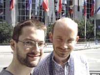 Outside the European Parliament buildings